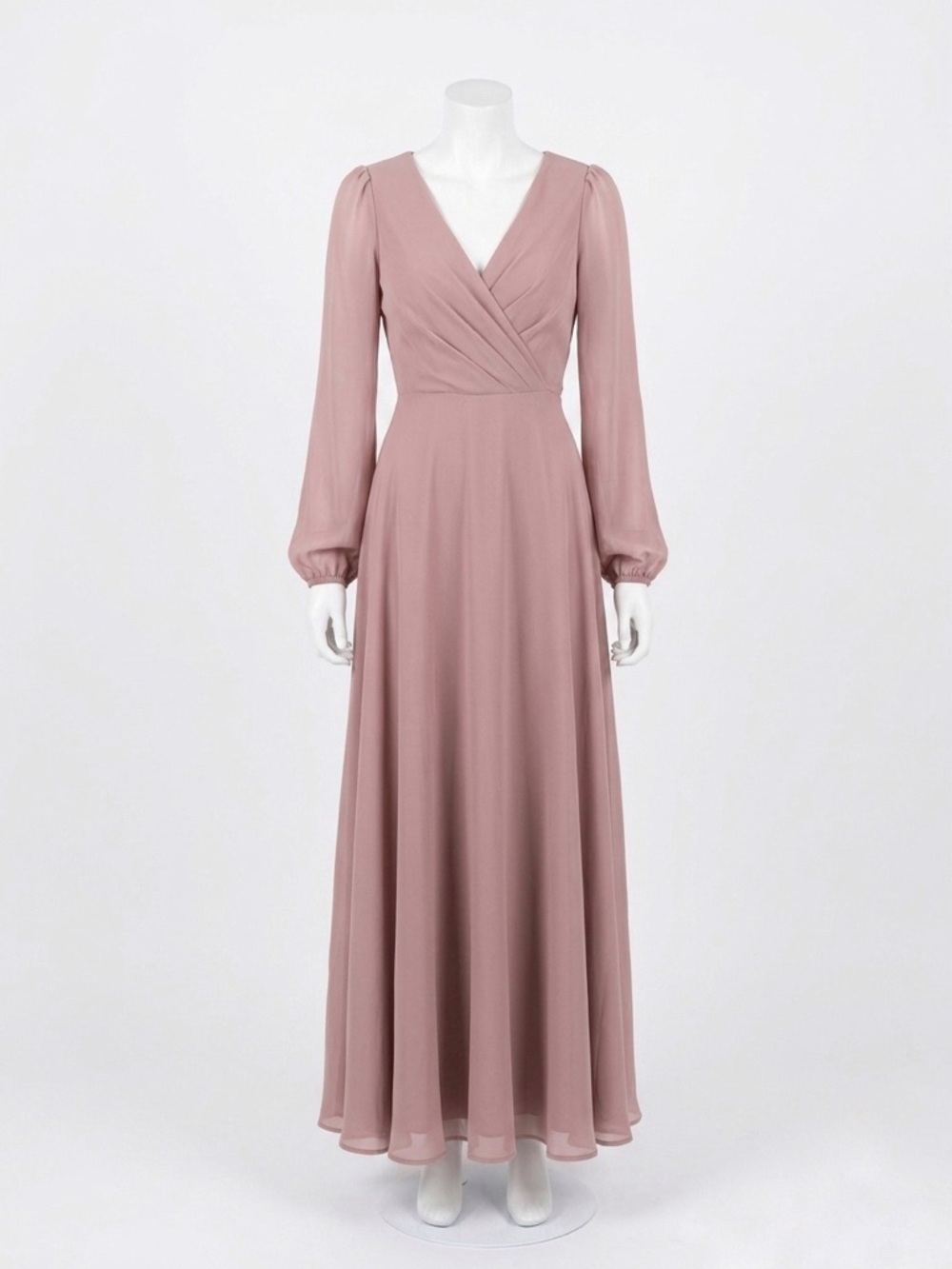 Jenny Yoo x BHLDN for Anthropologie Dusty Rose Chiffon Wrap Maxi Dress Size 2